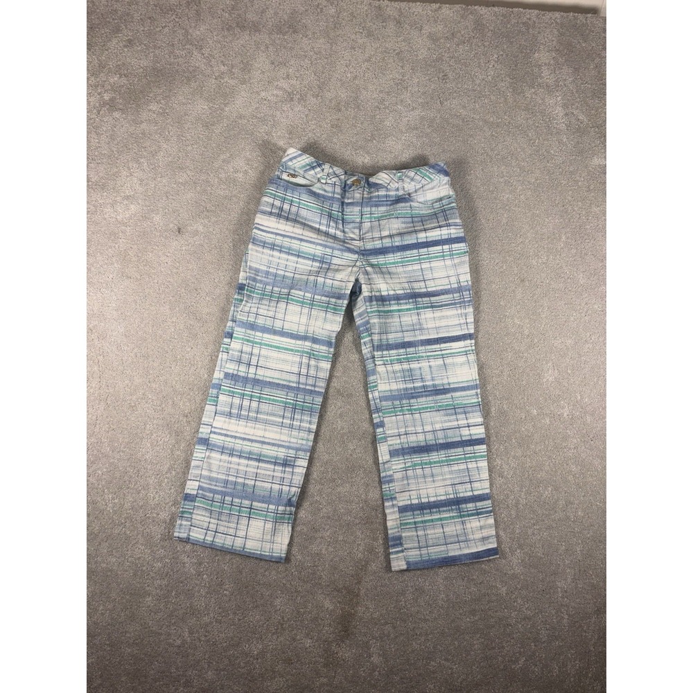 St John Sport Pants Womens 6 Marie Gray Plaid‎ Print Cotton crop